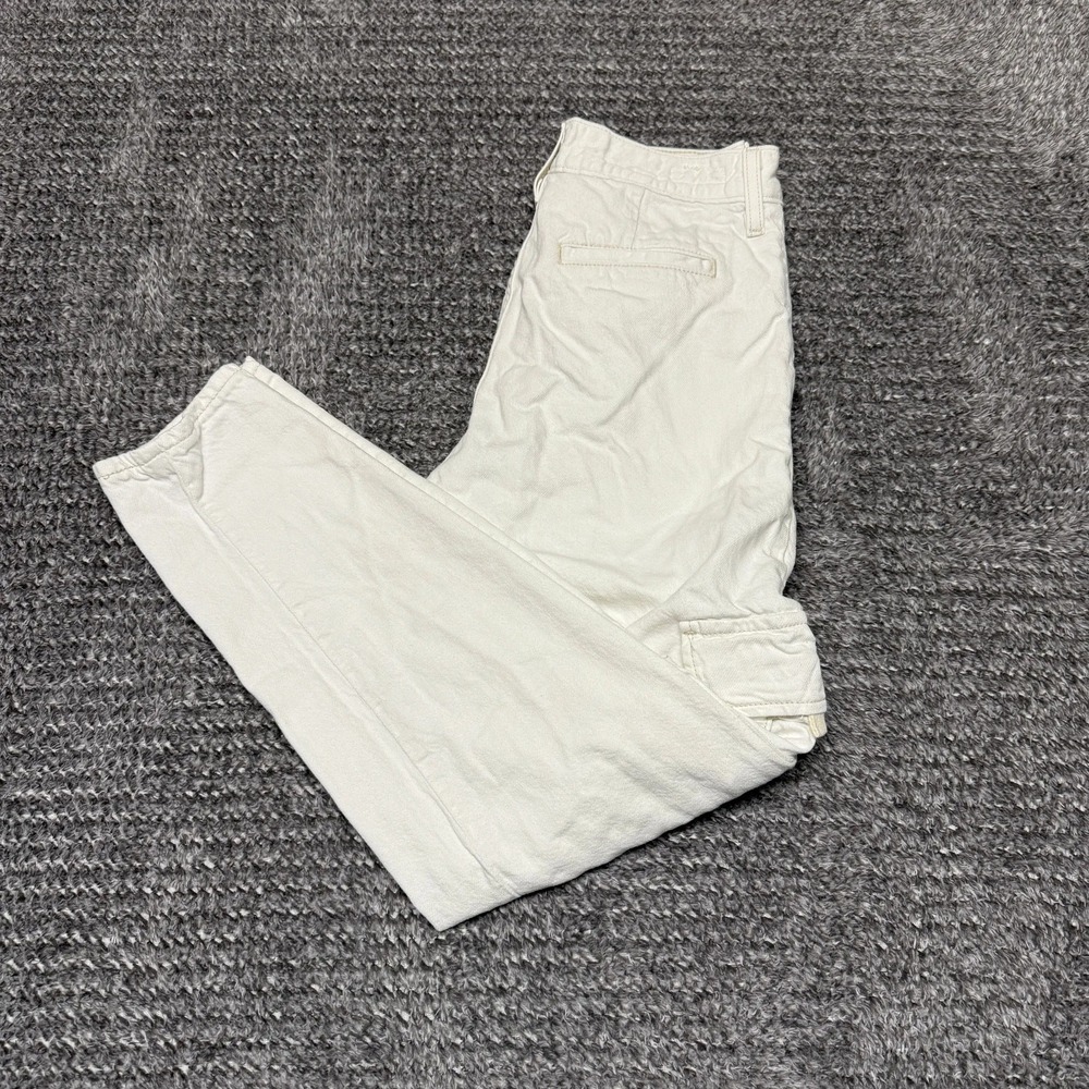 Levis Premium Womens Cargo Pants Size 24x28 Off White Utility Pockets